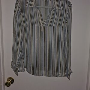 Liz Lange Striped Blouse - Blue, White, and Black